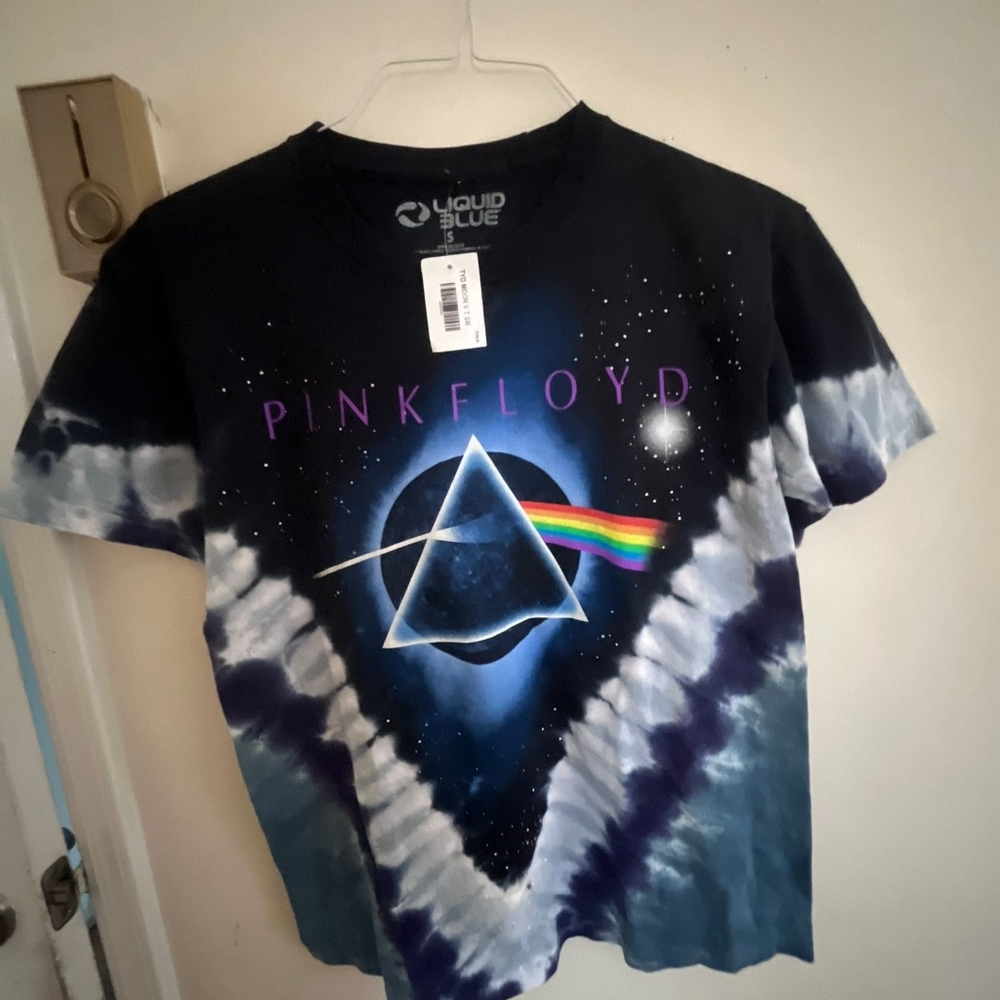 Liquid Blue Pink Floyd Tie-Dye Shirt - Black, Blue, White